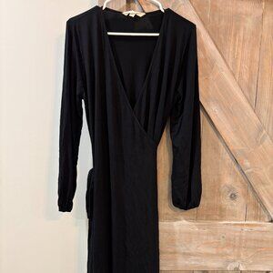 Boden Black Long Sleeve Wrap Dress – Size 12P – Petite Fit
